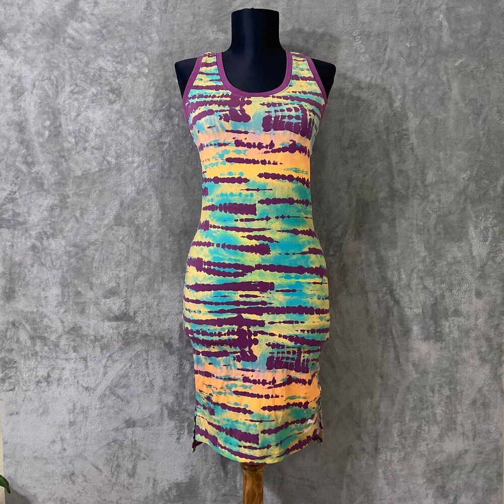 Puma Tie Dye Racer back Tank Dress women’s size XS multicolor orange purple teal